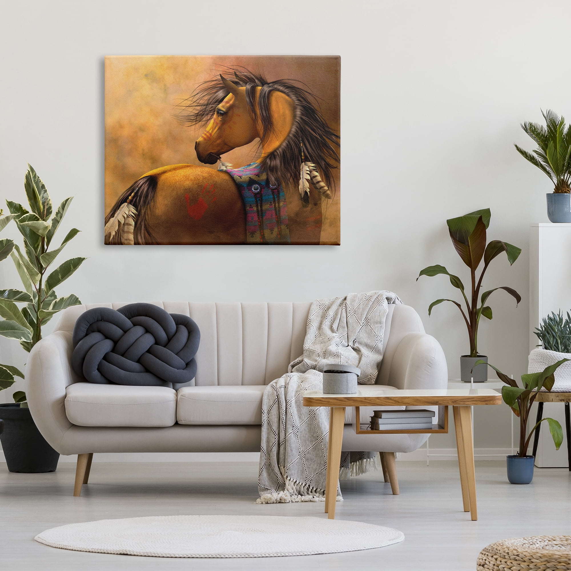Stupell Industries Kiowa Gold Horse Animals & Insects Painting Gallery Wrapped Canvas Art Print Wall Art, 48 x 36