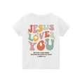 thumbnail image 5 of HAJWOH Kids Jesus Shirts Cute Jesus Love You Shirts Short Sleeve Jesus Shirt for Boys Girls Round Neck Christian Top Funny Religious Tops White 11-12 Years, 5 of 6