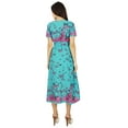 thumbnail image 4 of Bimba Womens Asymmetrical Shift Dress with Pockets Print Cotton Classic Midi Dresses, 4 of 9