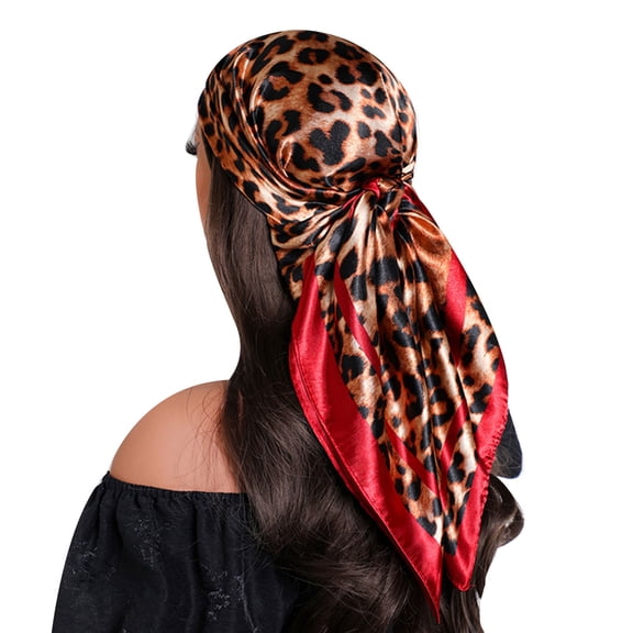 Large Square Headscarf 90x90cm Hair Bandanas Neck Scarves Stylish Soft Artificial Silk for Sleep Beach Daily Wear Parties Decoration