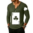 thumbnail image 2 of Men's Outdoor Vintage Button Long Sleeve Fashion Sports T-shirt Army Green G 2XL, 2 of 5
