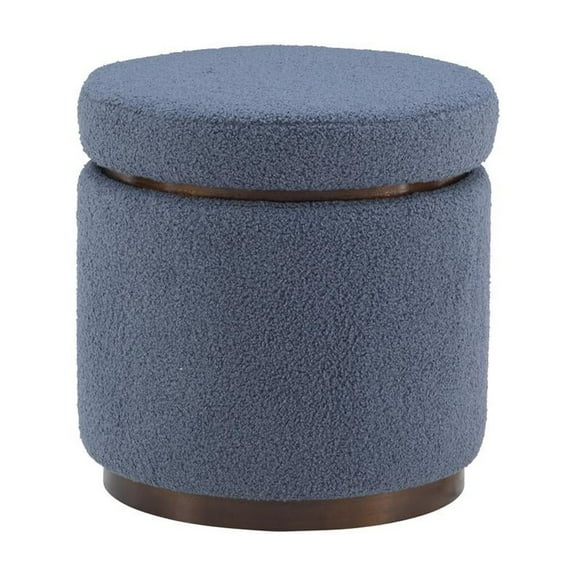 Blanche Storage Ottoman Blue Gry Walnut