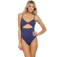 thumbnail image 4 of Hobie Solid Cut Out One Piece Swimsuit (X-Large, Navy), 4 of 5