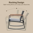 thumbnail image 4 of Lofka Patio Rocking Chairs Set with Glass Coffee Table, 3-Piece Outdoor Furniture Set for Balcony, PE Rattan, Light Gray, 4 of 11