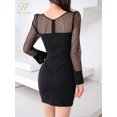 thumbnail image 2 of H Han Queen-vestido de tubo Vintage para mujer, elegante, coreano, Simple, negro, Bodycon, trabajo, oficina, informal, Primavera, nuevo, 2 of 5