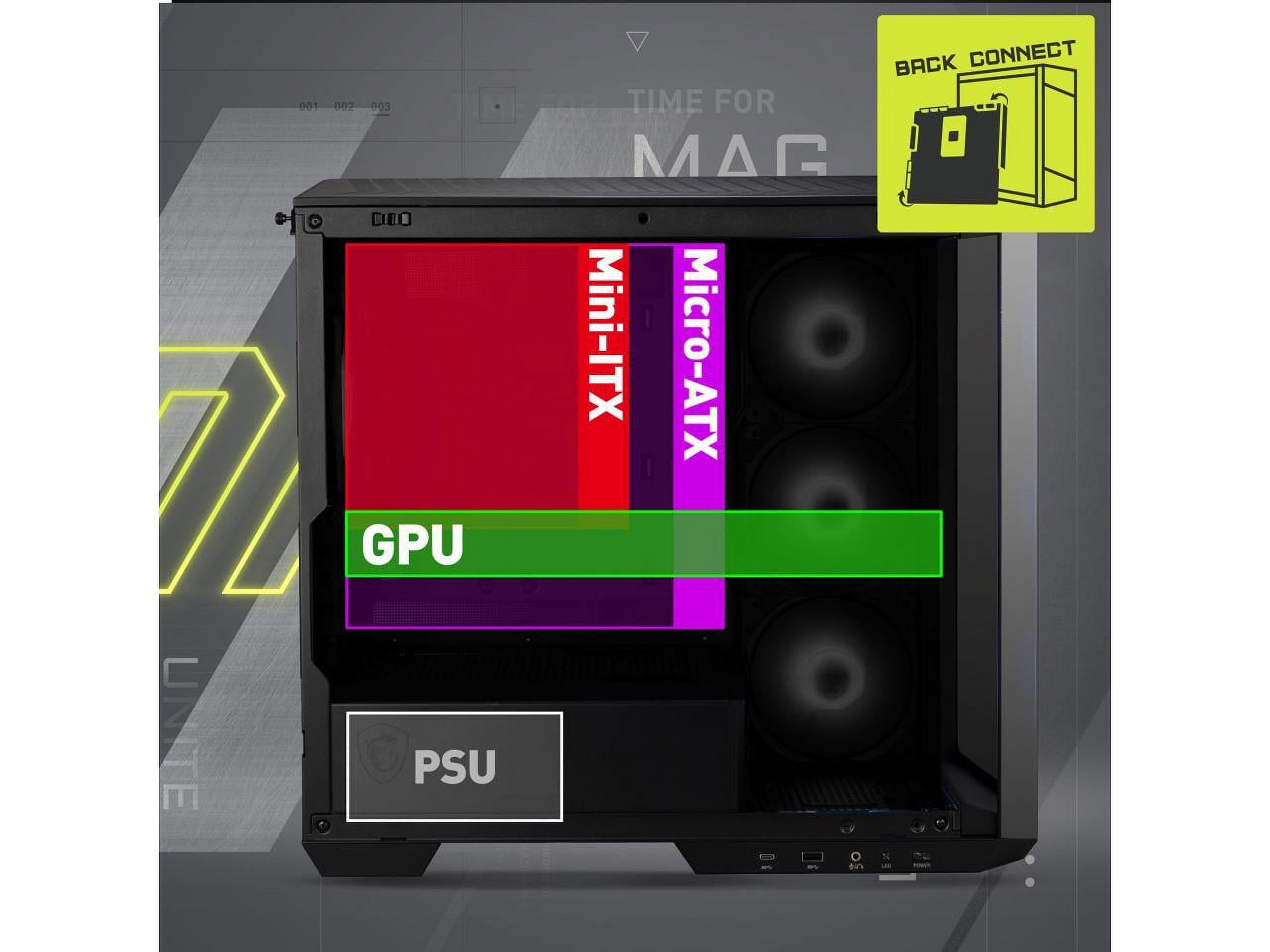 MSI PANO M100R PZ Micro-ATX Computer Case, Black
