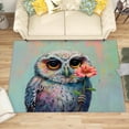 thumbnail image 1 of 4x5 Rug, Owl Rug Washable Non Slip Soft for Living Room Bedroom, Cute Cartoon Bird Area Rug, Girls Floral Animal Carpet, Owl Home Decor & Gifts, 1 of 7