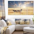 thumbnail image 1 of Zebras in Beautiful Grassland At Sunset - Extra Large African Canvas Art Print, 1 of 3