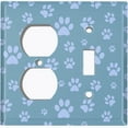thumbnail image 4 of Metal Light Switch Plate Cover Puppy Dog Paw Prints Blue Gray DOG036, 4 of 13
