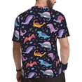 thumbnail image 2 of Wukai Cartoon Dinosaur Print Men's Short-Sleeved Mesh T-Shirt,Quick-Dry Short Sleeve Workout T-Shirt-Small, 2 of 8