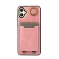 thumbnail image 4 of Wallet Back Case for Samsung Galaxy A05 with Wrist Strap, Stylish Magnetic Card Holder Finger Ring Kickstand PU Leather Lanyard Shockproof Slim Phone Case for Samsung Galaxy A05, Pink, 4 of 7
