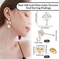 thumbnail image 2 of 1 Box 10Pcs Stud Earring Findings 18K Gold Plated Cubic Zirconia Earrings with 2mm Hole for DIY Earring Jewelry Making KK-BBC0011-94- Making DIY, 2 of 6