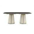 thumbnail image 3 of Bowery Hill Wood Dining Table with Sintered Stone Top in Gray & Champagne, 3 of 7