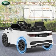 Costway 12V Licensed Land Rover Kids Ride on Car with Remote Control, LED Lights, Music, Horn White