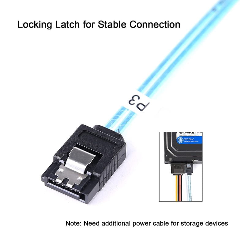 8 SATA To 8 SATA Cable 8 Pcs Sata 3.0 To Sata 3.0 Cabl SAS 7Pin 6Gbps Data Cable for Hard Disk SSD Optical Drive Server Host