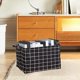 thumbnail image 4 of Grandes cuadrados Caja de almacenamiento de telas Cesta plegable de ropa sucia con asas 38x26x23cm | Cesta organizadora transpirable para juguetes Ropa Estanterías Armarios Negro Gris Blanco, 4 of 6