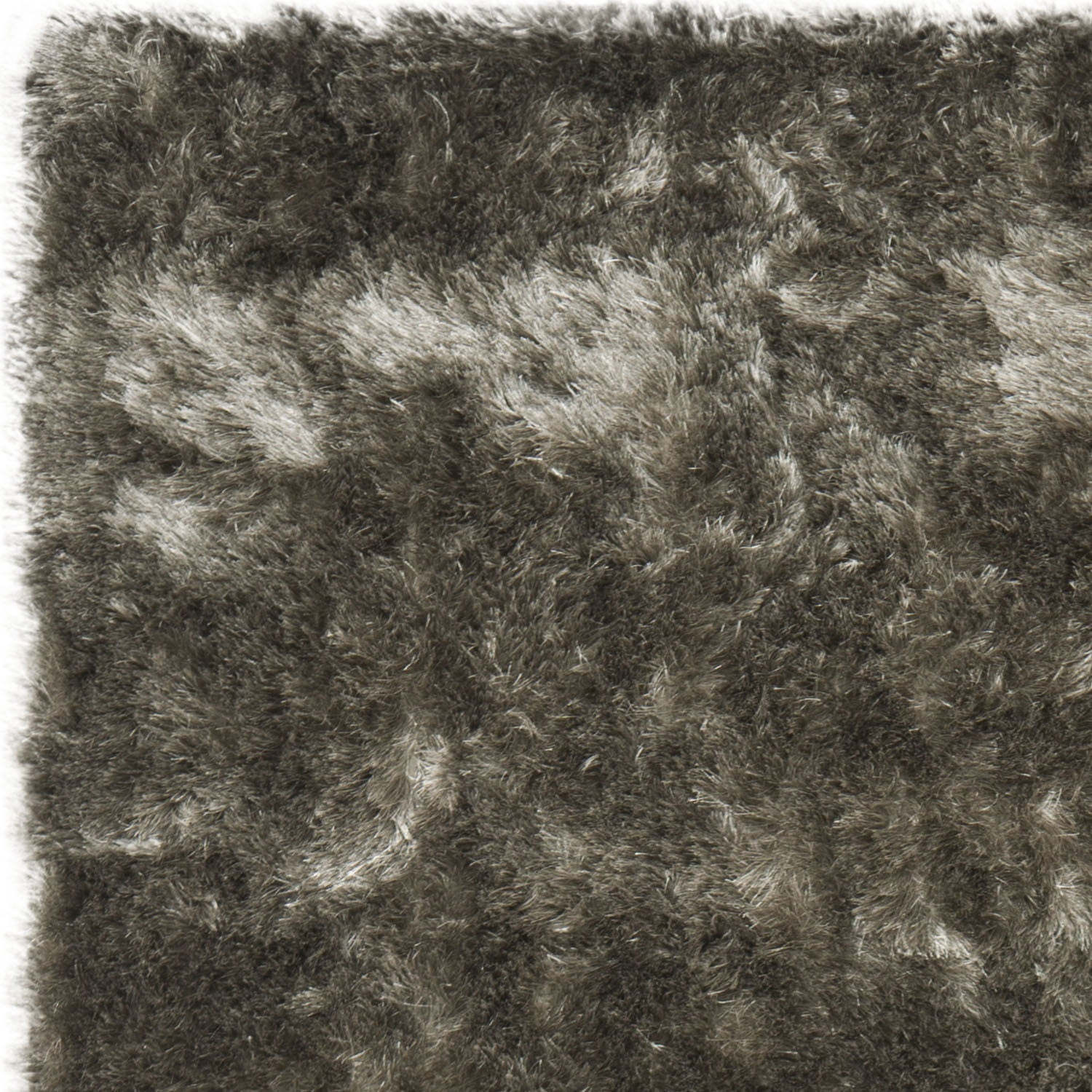 SAFAVIEH Paris Darwin Plush Polyester Shag Area Rug, Silver, 5' x 5' Square