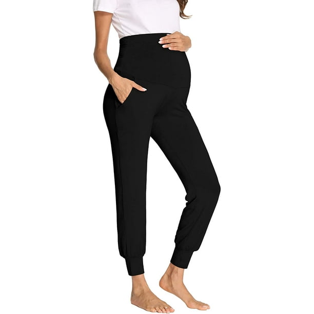HOFISH Women's Maternity Pants Plus Sweatpants Size Pregnancy PantsStretchy  Loose Work Pants with Pockets