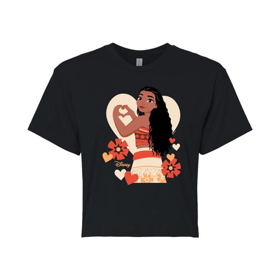 Disney - Love, Moana - Juniors Cropped Graphic T-Shirt
