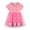 Pink Stripes, variant on Emy Dola Toddler Girls Cotton Short Sleeve Turu Dress Princess Casual Cartoon Appliques Polka Dot Jersey Dresses Summer Tulle Sundress