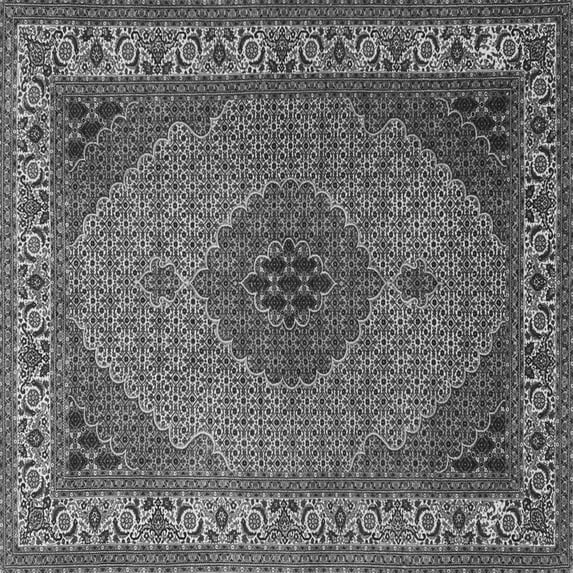 Ahgly Company Indoor Square Medallion Gray Traditional Area Rugs, 6' Square
