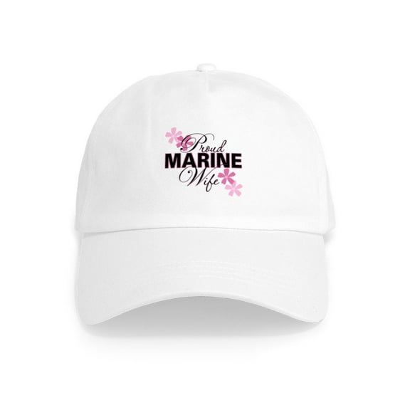 CafePress - Proud Marine Wife Cap - Adjustable 100% Brushed Unisex Casual Cotton Baseball Cap, Beige, 1