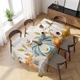 thumbnail image 3 of Orange White Pumpkin Fall Table Cloth Waterproof Tablecloths, Thanksgiving Floral Leaves Rustic Tablecloth Dining Table Cover for Kitchen Party Tabletop Outdoor, Rectangle Tablecloth 54x108 Inch, 3 of 9