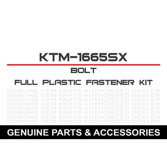 Bolt MC Hardware fits KTMâ„¢-1665SX Plastic Fastener Kit