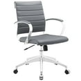 thumbnail image 2 of Modway Jive Modern Mid Back Vinyl & Aluminum Office Chair in Gray/Chrome, 2 of 8