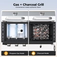 thumbnail image 4 of Propane Gas and Charcoal Grill Combo, Dual Fuel Outdoor BBQ Grill Stainless Steel Lids for Patio Garden Picnic Backyard Barbecue Cooking, Silver, 4 of 6