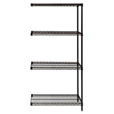 

4-Shelf Black Wire Shelving Add-On Unit - 18 x 60 x 63 in.