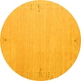 thumbnail image 1 of Ahgly Company Indoor Round Abstract Yellow Contemporary Area Rugs, 4' Round, 1 of 4
