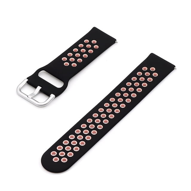 Tignapoo 20mm Universal Silicone Watch Strap with Buckle - Breathable Replacement Band in Black & Pink, White, Grey & Blue Options