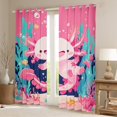 thumbnail image 2 of Manfei Kids Children Cartoon Axolotl Black Out Curtains,Kawaii Marine Animal Curtains Pack of 2 (42x63 Each),Cute Salamander Bedroom Curtains,Super Cozy Room Decor, 2 of 6