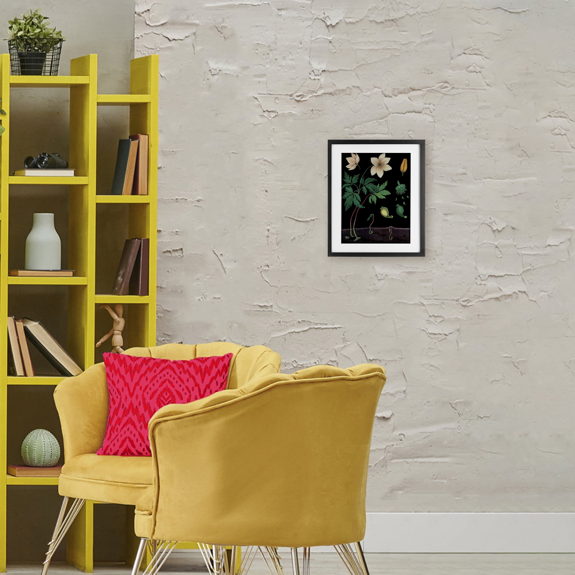Stupell Industries Sprouting Wildflower Illustrations Black Framed Print Under Glass, design by Vintage Hustle