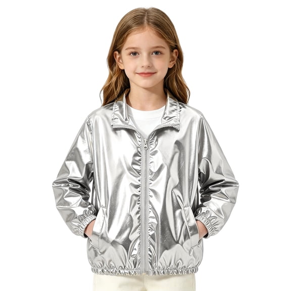 lnmuld Boys Solid Long Sleeve Hooded Full Zip Glossy Rain Jacket with Elastic Cuffs for Rainy Day Outdoor Wear Size:4-5 Years