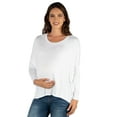 thumbnail image 2 of 24seven Comfort Apparel Oversized Long Sleeve Maternity Dolman Top, 2 of 4