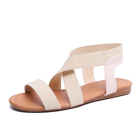 flat sandals with elastic straps