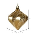 thumbnail image 2 of Vickerman 6'' Gold Candy/Glitter Swirl Diamond Christmas Ornament, 2 of 2