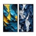 thumbnail image 2 of Designart "Intense Love Slavic Abstract in Yellow and Blue" Abstract Painting Framed Wall Art Set Of 2 - Modern Blue Framed Canvas Set For Living Room Decor, 2 of 6