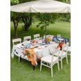 thumbnail image 3 of Outdoor Tablecloth with Umbrella Hole and Zipper, Orange Blue Pumpkins Fall Rectangle Table Cloth 52x70 Inch Waterproof Tablecloth, Thanksgiving Floral Botanical Picnic Table Cover for Patio Camping, 3 of 7
