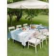 thumbnail image 4 of Outdoor Tablecloth with Umbrella Hole for Patio/Picnic/Party/Camping, Teal Blue Beach Waterproof Table Cloth Rectangle Table Cover Washable, Coastal Waves Ocean Starfish Conch (54"x 80"), 4 of 8