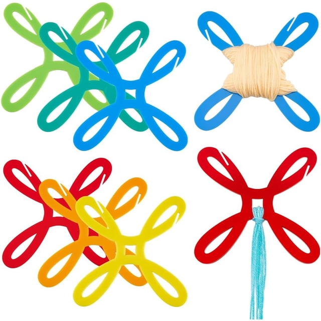 6 bobinas de hilo acrílico en 6 colores, devanador de hilo, organizador de bobinas para punto, herramienta para tejer, coser y hacer ganchillo, 15 x 15 x 0,3 cm