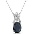 thumbnail image 2 of Blue Sapphire and Diamond Solitaire Pendant 14k White Gold (1.40tcw), 2 of 2