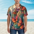 thumbnail image 2 of Disketp Butterflies On Rocky Cliff Hawaiian Shirts for Men,Mens Casual Short Sleeve Button Down Shirts Beach Shirt,Large, 2 of 7