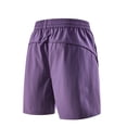 thumbnail image 5 of Besolor Workout Shorts for Men Wide Leg Drawstring Elastic Waist Quick Dry Breathable Athletic Hiking Shorts with Pockets(3X-Large,Purple), 5 of 7