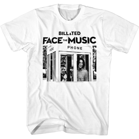 Bill and Ted Face The Music B&T FTM Phone Booth White Adult T-Shirt