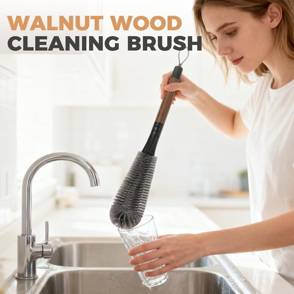 Multi-Purpose Scrub Brush 360 ° Flexible Silicone Brush Long Handle Soft Bristled Silicone Brush Suitable For Narrow Mouthed Water Bottles Cups Baby Bottles And Hard To Reach Containers