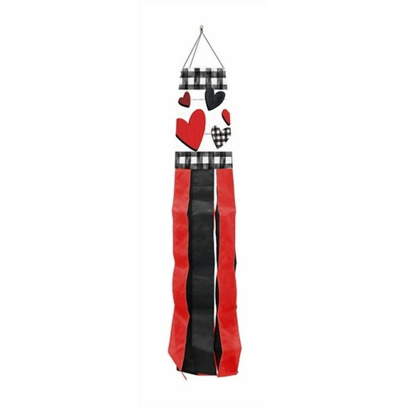 Checkered Valentine Windsock Holiday Rustic 40"L Briarwood Lane