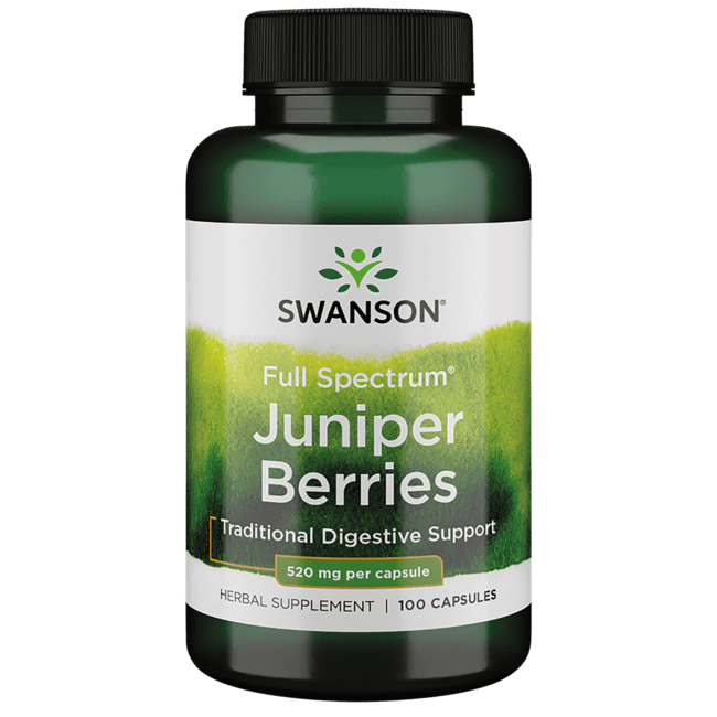 Swanson Juniper Berries Capsules, 520 mg, 100 Count